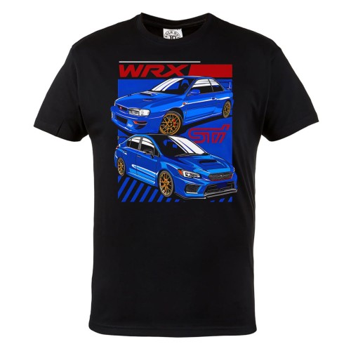 MĘSKA KOSZULKA MOTORYZACYJNA NIEBIESKIE SUBARU STI 2