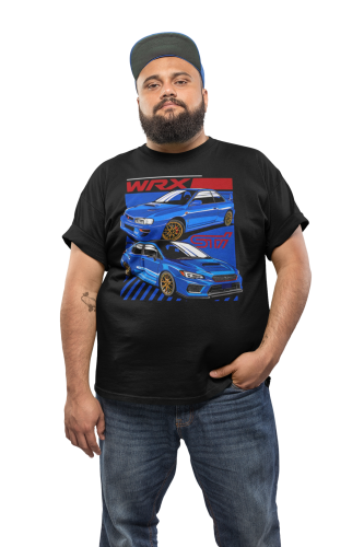 MĘSKA KOSZULKA MOTORYZACYJNA NIEBIESKIE SUBARU STI 6