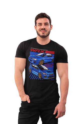 MĘSKA KOSZULKA MOTORYZACYJNA NIEBIESKIE SUBARU STI 8