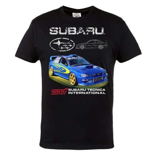 MĘSKA KOSZULKA MOTORYZACYJNA NIEBIESKIE SUBARU STI 2