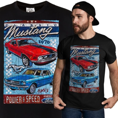 MĘSKA KOSZULKA MOTORYZACYJNA FORD MUSTANG VINTAGE CLASSIC 1