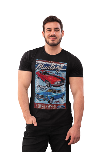 MĘSKA KOSZULKA MOTORYZACYJNA FORD MUSTANG VINTAGE CLASSIC 8