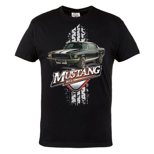 MĘSKA KOSZULKA MOTORYZACYJNA CZARNY FORD MUSTANG KLASYK 2