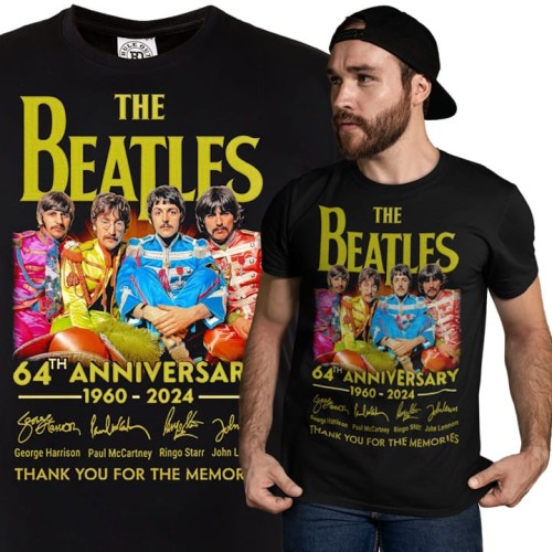 MĘSKA KOSZULKA MUZYCZNA ZESPÓŁ THE BEATLES AUTOGRAFY 1