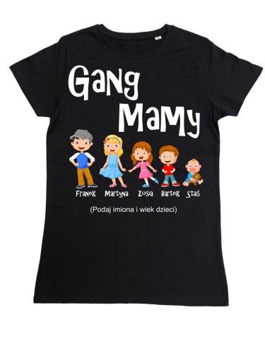 KOSZULKA DAMSKA PERSONALIZOWANA PREZENT NA DZIEŃ MAMY DZIEŃ MATKI GANG MAMY TORBA GRATIS 2