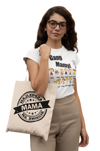 KOSZULKA DAMSKA PERSONALIZOWANA PREZENT NA DZIEŃ MAMY DZIEŃ MATKI GANG MAMY TORBA GRATIS 3