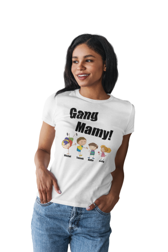 KOSZULKA DAMSKA PERSONALIZOWANA PREZENT NA DZIEŃ MAMY DZIEŃ MATKI GANG MAMY TORBA GRATIS 4