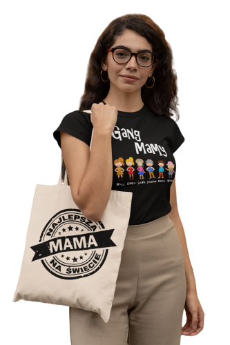 KOSZULKA DAMSKA PERSONALIZOWANA PREZENT NA DZIEŃ MAMY DZIEŃ MATKI GANG MAMY TORBA GRATIS 3