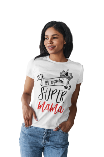 KOSZULKA DAMSKA PREZENT NA DZIEŃ MAMY DZIEŃ MATKI SUPER MAMA TORBA GRATIS  3