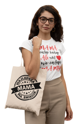 KOSZULKA DAMSKA PREZENT NA DZIEŃ MAMY NIKT NIE ZASTĄPI MAMY TORBA GRATIS 7
