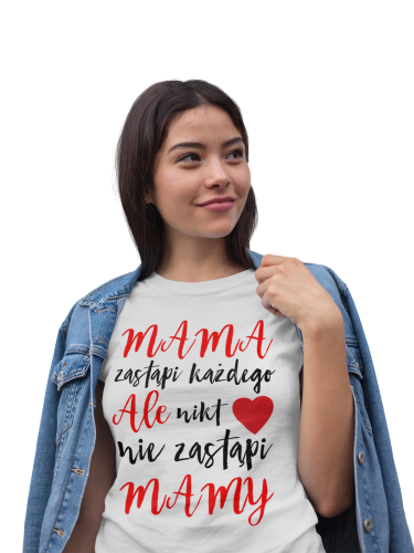 KOSZULKA DAMSKA PREZENT NA DZIEŃ MAMY NIKT NIE ZASTĄPI MAMY TORBA GRATIS 5