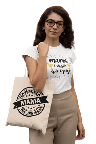 KOSZULKA DAMSKA PREZENT NA DZIEŃ MAMY MAMA ZAWSZE WIE LEPIEJ TORBA GRATIS 7