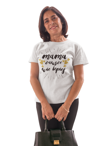 KOSZULKA DAMSKA PREZENT NA DZIEŃ MAMY MAMA ZAWSZE WIE LEPIEJ TORBA GRATIS 4