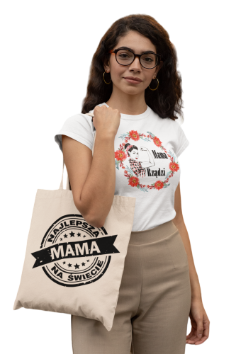 KOSZULKA DAMSKA PREZENT NA DZIEŃ MAMY MAMA RZĄDZI TORBA GRATIS 7
