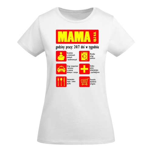 KOSZULKA DAMSKA PREZENT NA DZIEŃ MAMY FIRMA MAMA 24/7 TORBA GRATIS 2