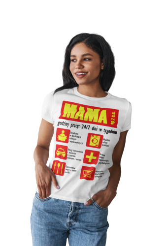 KOSZULKA DAMSKA PREZENT NA DZIEŃ MAMY FIRMA MAMA 24/7 TORBA GRATIS 3