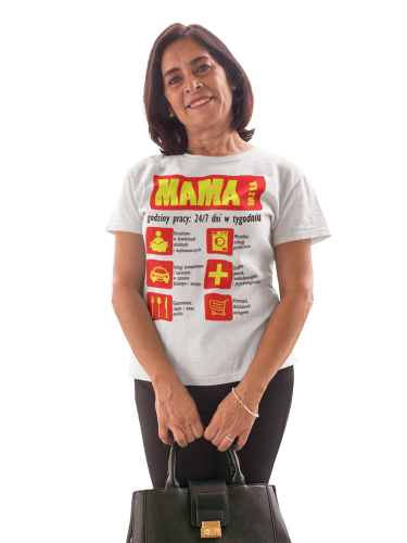 KOSZULKA DAMSKA PREZENT NA DZIEŃ MAMY FIRMA MAMA 24/7 TORBA GRATIS 4