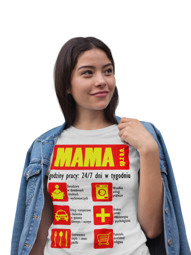 KOSZULKA DAMSKA PREZENT NA DZIEŃ MAMY FIRMA MAMA 24/7 TORBA GRATIS 5