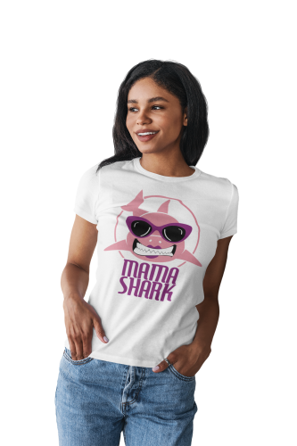 KOSZULKA DAMSKA PREZENT NA DZIEŃ MAMY MAMA SHARK TORBA GRATIS 3