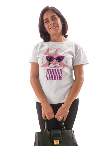 KOSZULKA DAMSKA PREZENT NA DZIEŃ MAMY MAMA SHARK TORBA GRATIS 4
