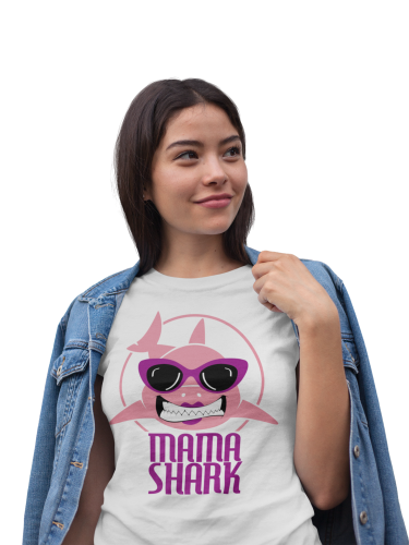 KOSZULKA DAMSKA PREZENT NA DZIEŃ MAMY MAMA SHARK TORBA GRATIS 5