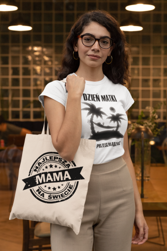 KOSZULKA DAMSKA PREZENT NA DZIEŃ MAMY NIE PRZESZKADZAĆ TORBA GRATIS 7