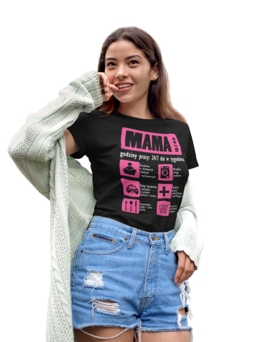 KOSZULKA DAMSKA PREZENT NA DZIEŃ MAMY FIRMA MAMA 24/7 TORBA GRATIS 5