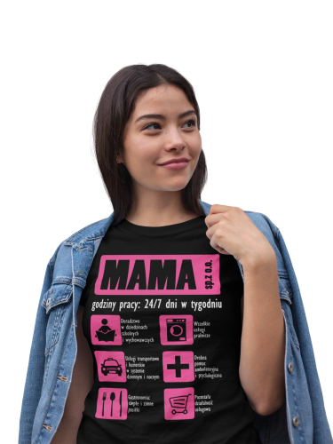 KOSZULKA DAMSKA PREZENT NA DZIEŃ MAMY FIRMA MAMA 24/7 TORBA GRATIS 6