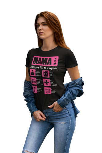 KOSZULKA DAMSKA PREZENT NA DZIEŃ MAMY FIRMA MAMA 24/7 TORBA GRATIS 3