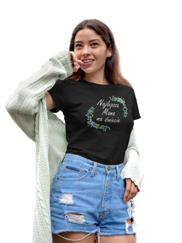 KOSZULKA DAMSKA PREZENT NA DZIEŃ MAMY NAJLEPSZA MAMA NA ŚWIECIE TORBA GRATIS 3