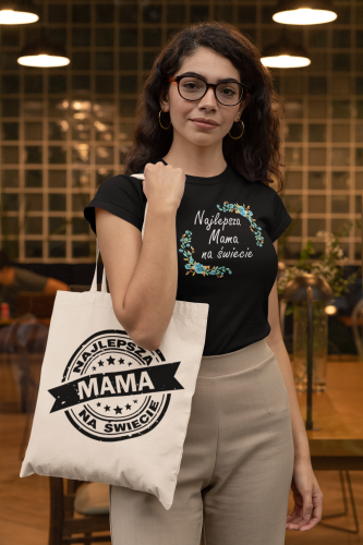 KOSZULKA DAMSKA PREZENT NA DZIEŃ MAMY NAJLEPSZA MAMA NA ŚWIECIE TORBA GRATIS 7