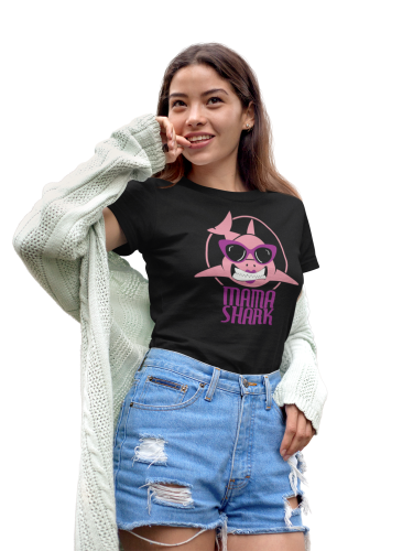 KOSZULKA DAMSKA PREZENT NA DZIEŃ MAMY MAMA SHARK TORBA GRATIS 4