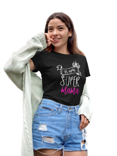 KOSZULKA DAMSKA PREZENT NA DZIEŃ MAMY JEJ WYSOKOŚĆ SUPER MAMA TORBA GRATIS 4