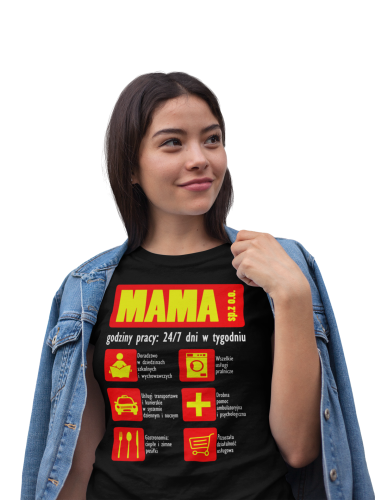 KOSZULKA DAMSKA PREZENT NA DZIEŃ MAMY FIRMA MAMA 24/7 TORBA GRATIS 5