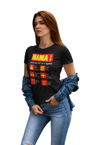 KOSZULKA DAMSKA PREZENT NA DZIEŃ MAMY FIRMA MAMA 24/7 TORBA GRATIS 3