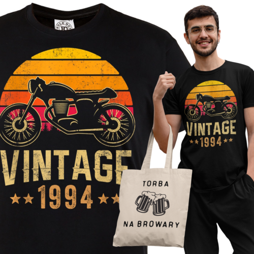 KOSZULKA PREZENT NA 30 URODZINY DLA FACETA MOTOCYKLISTY 1994 VINTAGE TORBA GRATIS 1