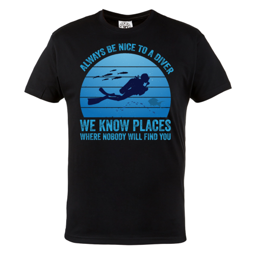 KOSZULKA MĘSKA DLA NURKA NURKOWANE DIVING ALWAYS BE NICE TO A DIVER 1