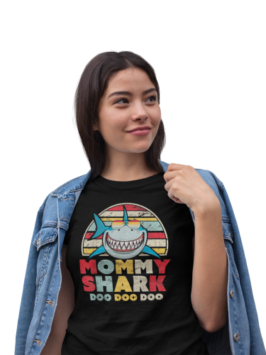 KOSZULKA DAMSKA PREZENT NA DZIEŃ MAMY MOMMY SHARK TORBA GRATIS 7