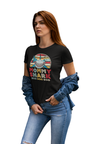 KOSZULKA DAMSKA PREZENT NA DZIEŃ MAMY MOMMY SHARK TORBA GRATIS 8