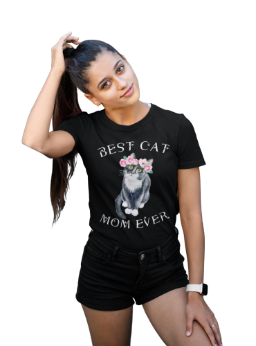 KOSZULKA DAMSKA PREZENT NA DZIEŃ MAMY BEST CAT MOM EVER TORBA GRATIS 6