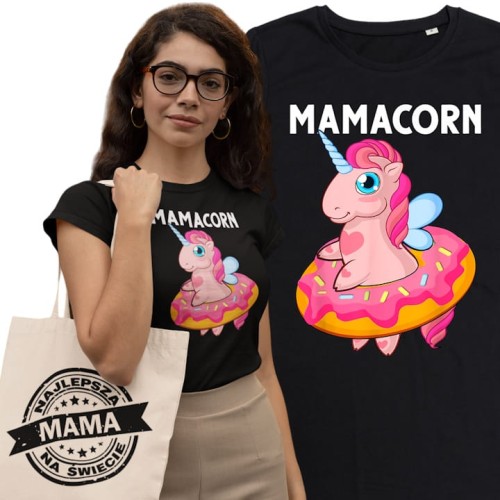 KOSZULKA DAMSKA PREZENT NA DZIEŃ MAMY MAMACORN TORBA GRATIS 1