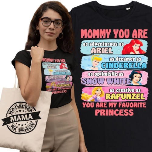 KOSZULKA DAMSKA PREZENT NA DZIEŃ MAMY MAMA KSIĘŻNICZKA TORBA GRATIS 1