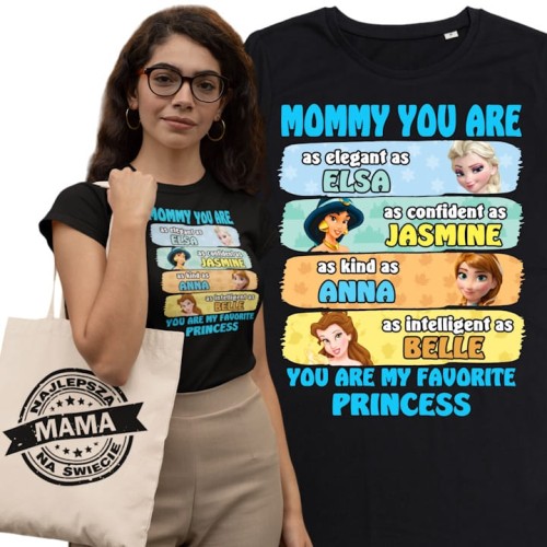KOSZULKA DAMSKA PREZENT NA DZIEŃ MAMY MAMA KSIĘŻNICZKA TORBA GRATIS 1