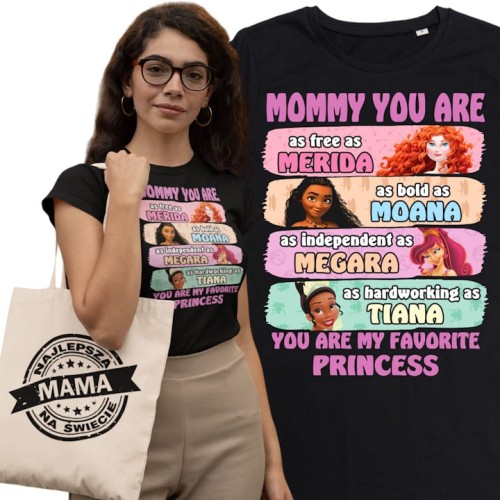 KOSZULKA DAMSKA PREZENT NA DZIEŃ MAMY MAMA KSIĘŻNICZKA TORBA GRATIS 1