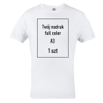 MĘSKA KOSZULKA Z WŁASNYM NADRUKIEM GRAFIKĄ LOGO ZDJĘCIE BIAŁA