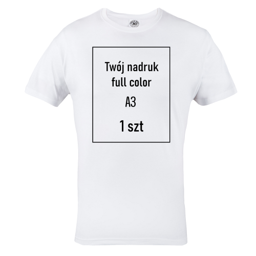 MĘSKA KOSZULKA Z WŁASNYM NADRUKIEM GRAFIKĄ LOGO ZDJĘCIE BIAŁA 1