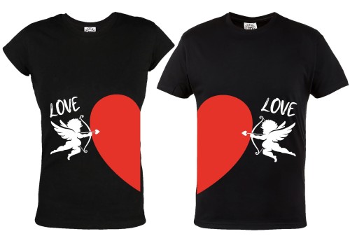 ZESTAW KOSZULEK WALENTYNKOWYCH SERCE LOVE PREZENT NA WALENTYNKI