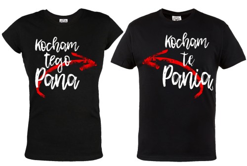 ZESTAW KOSZULEK WALENTYNKOWYCH KOCHAM TEGO PANA KOCHAM TĘ PANIĄ PREZENT NA WALENTYNKI