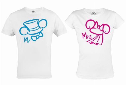 ZESTAW KOSZULEK WALENTYNKOWYCH MR & MRS PREZENT NA WALENTYNKI 