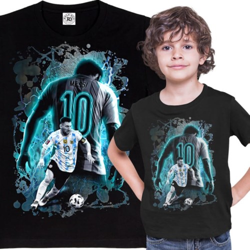DZIECIĘCA BAWEŁNIANA KOSZULKA PIŁKA NOŻNA LIONEL MESSI ARGENTYNA 